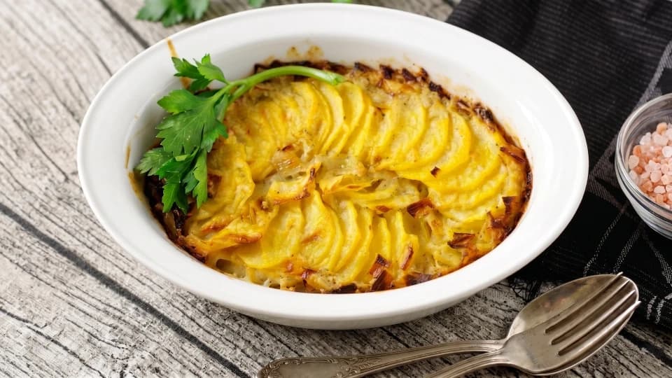 Pırasalı Patatesli Graten