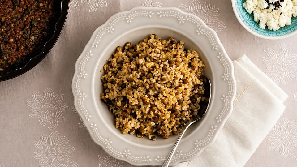 Yeşil Mercimekli Bulgur Pilavı