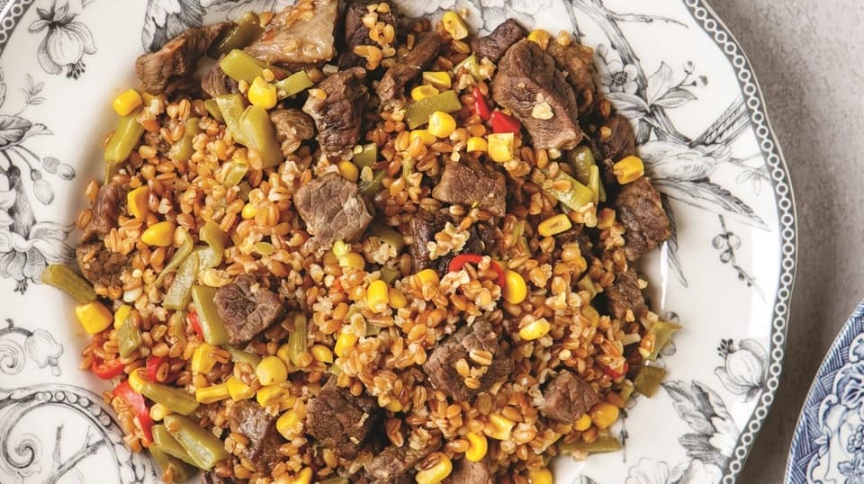 Sebzeli Etli Firik Pilavı