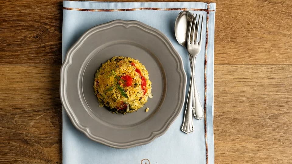 Dereotlu ve Domatesli Bulgur Pilavı