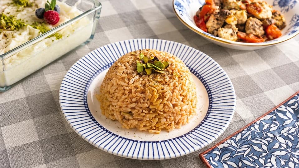 Biberli Antep Fıstıklı Pirinç Pilavı